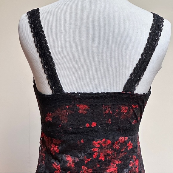 Almost Famous Lace Midi Dress Red/Black Size Small - Picture 5 of 10